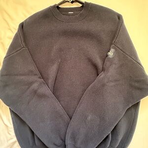 ALO Yoga Gray Crewneck Sweater Cozy Cotton Blend
